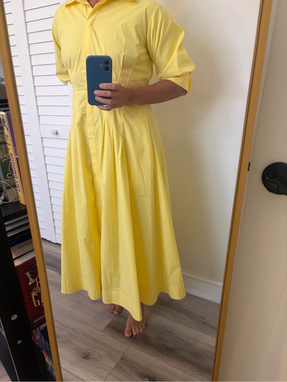 Jonathan Simkhai Yellow Button-Front Maxi Dress